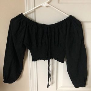 Brandy Melville Tops - Brandy Melville Black Off the Shoulder Crop Top Brandy Melville Tops - Brandy Melville Black Off the Shoulder Crop Top